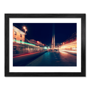 Nua Photography Print O'Connell Street and the Spire Light Trails at Night, Dublin City O'Connell Street Spire Light Trails Night Print | Nua Photography