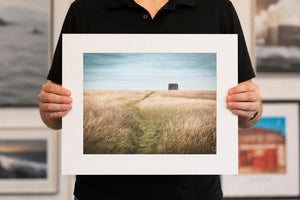 Path to Drumanagh, 20 x 16 inch print held for scale