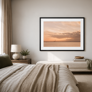 Nua Photography Print Poolbeg Chimneys Across Dublin Bay at Golden Sunset, Howth Poolbeg Chimneys Dublin Bay Sunset Print | Nua Photography