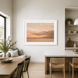 Nua Photography Print Poolbeg Chimneys Across Dublin Bay at Golden Sunset, Howth Poolbeg Chimneys Dublin Bay Sunset Print | Nua Photography