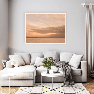 Nua Photography Print Poolbeg Chimneys Across Dublin Bay at Golden Sunset, Howth Poolbeg Chimneys Dublin Bay Sunset Print | Nua Photography