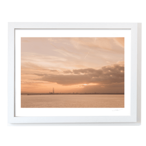 Nua Photography Print Poolbeg Chimneys Across Dublin Bay at Golden Sunset, Howth Poolbeg Chimneys Dublin Bay Sunset Print | Nua Photography