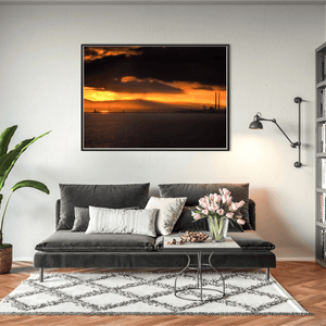 Nua Photography Print Poolbeg Chimneys and Dublin Bay Dramatic Sunset, Howth Co. Dublin Poolbeg Chimneys Dublin Bay Sunset Print | Nua Photography