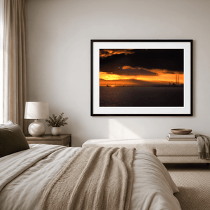 Nua Photography Print Poolbeg Chimneys and Dublin Bay Dramatic Sunset, Howth Co. Dublin Poolbeg Chimneys Dublin Bay Sunset Print | Nua Photography