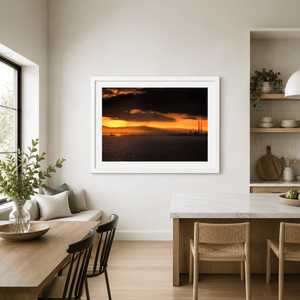Nua Photography Print Poolbeg Chimneys and Dublin Bay Dramatic Sunset, Howth Co. Dublin Poolbeg Chimneys Dublin Bay Sunset Print | Nua Photography
