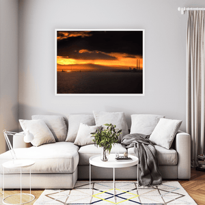 Nua Photography Print Poolbeg Chimneys and Dublin Bay Dramatic Sunset, Howth Co. Dublin Poolbeg Chimneys Dublin Bay Sunset Print | Nua Photography