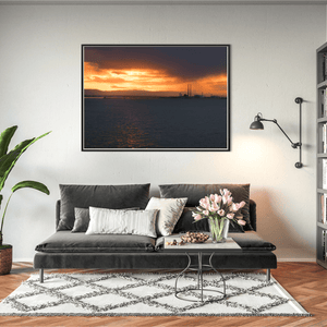 Nua Photography Print Poolbeg Chimneys and Dublin Bay at Sunset, View from Howth Poolbeg Chimneys Dublin Bay Sunset Print | Nua Photography