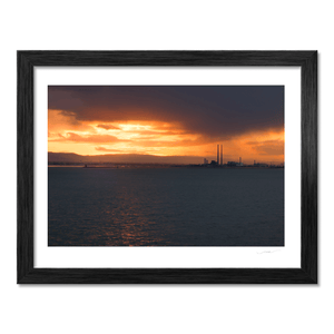 Nua Photography Print Poolbeg Chimneys and Dublin Bay at Sunset, View from Howth Poolbeg Chimneys Dublin Bay Sunset Print | Nua Photography