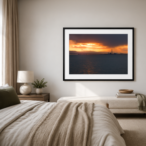 Nua Photography Print Poolbeg Chimneys and Dublin Bay at Sunset, View from Howth Poolbeg Chimneys Dublin Bay Sunset Print | Nua Photography