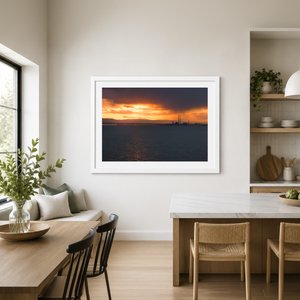 Nua Photography Print Poolbeg Chimneys and Dublin Bay at Sunset, View from Howth Poolbeg Chimneys Dublin Bay Sunset Print | Nua Photography