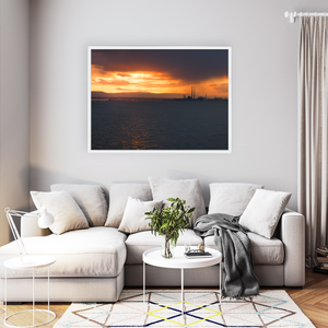 Nua Photography Print Poolbeg Chimneys and Dublin Bay at Sunset, View from Howth Poolbeg Chimneys Dublin Bay Sunset Print | Nua Photography
