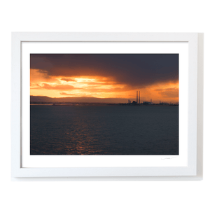 Nua Photography Print Poolbeg Chimneys and Dublin Bay at Sunset, View from Howth Poolbeg Chimneys Dublin Bay Sunset Print | Nua Photography