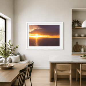 Nua Photography Print Poolbeg Chimneys and Dublin Bay Golden Sunset, Howth Co. Dublin Poolbeg Chimneys Dublin Bay Sunset Print | Nua Photography