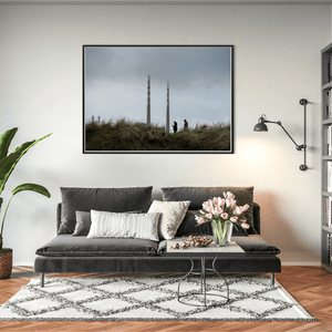 Nua Photography Print Poolbeg Chimneys from Sandymount Dunes, Dublin City Poolbeg Chimneys from Sandymount Dunes Print | Nua Photography