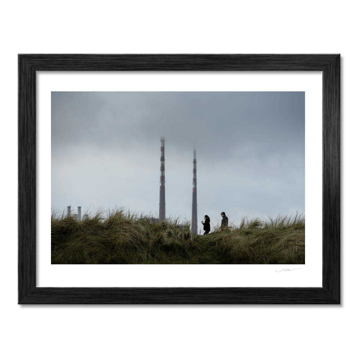 Nua Photography Print Poolbeg Chimneys from Sandymount Dunes, Dublin City Poolbeg Chimneys from Sandymount Dunes Print | Nua Photography