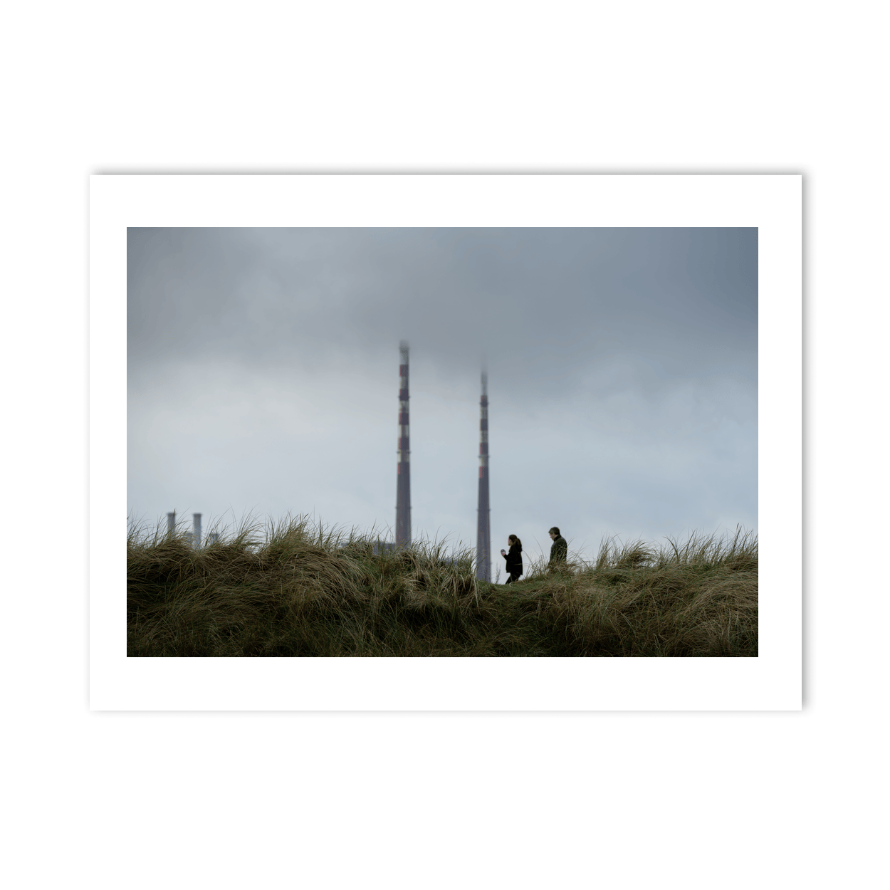 Nua Photography Print Poolbeg Chimneys from Sandymount Dunes, Dublin City Poolbeg Chimneys from Sandymount Dunes Print | Nua Photography