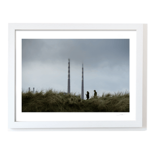 Nua Photography Print Poolbeg Chimneys from Sandymount Dunes, Dublin City Poolbeg Chimneys from Sandymount Dunes Print | Nua Photography