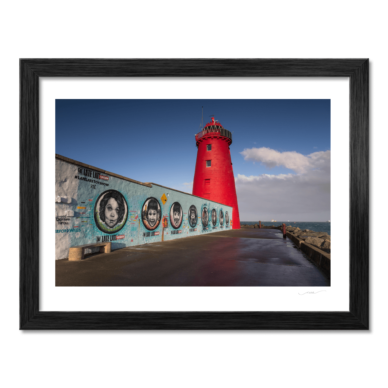 Nua Photography Print Poolbeg Lighthouse and Late Late Toy Show Mural, Dublin City Poolbeg Lighthouse Late Late Toy Show Mural Print | Nua Photography