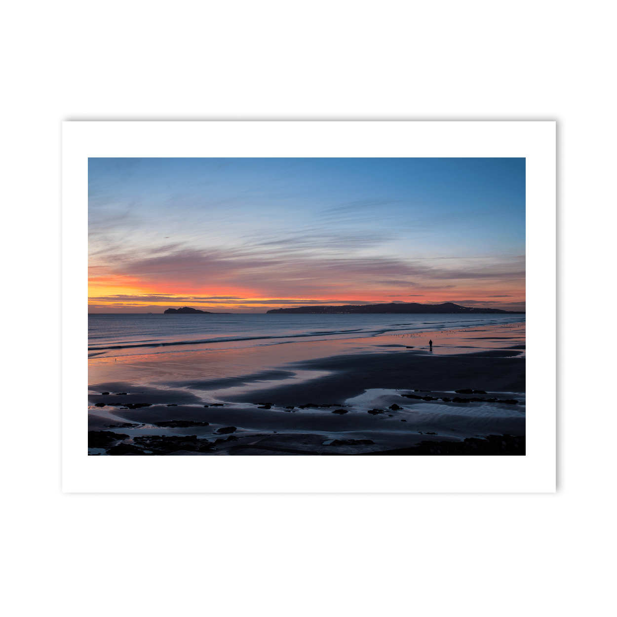 Nua Photography Print Portmarnock Beach Sunset Reflections with Howth Head, Co. Dublin Portmarnock Beach Sunset Print | Nua Photography