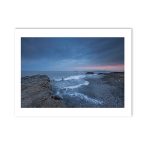Nua Photography Print Portmarnock Beach Twilight Waves and Rocky Shoreline, Co. Dublin Portmarnock Beach Twilight Waves Print | Nua Photography