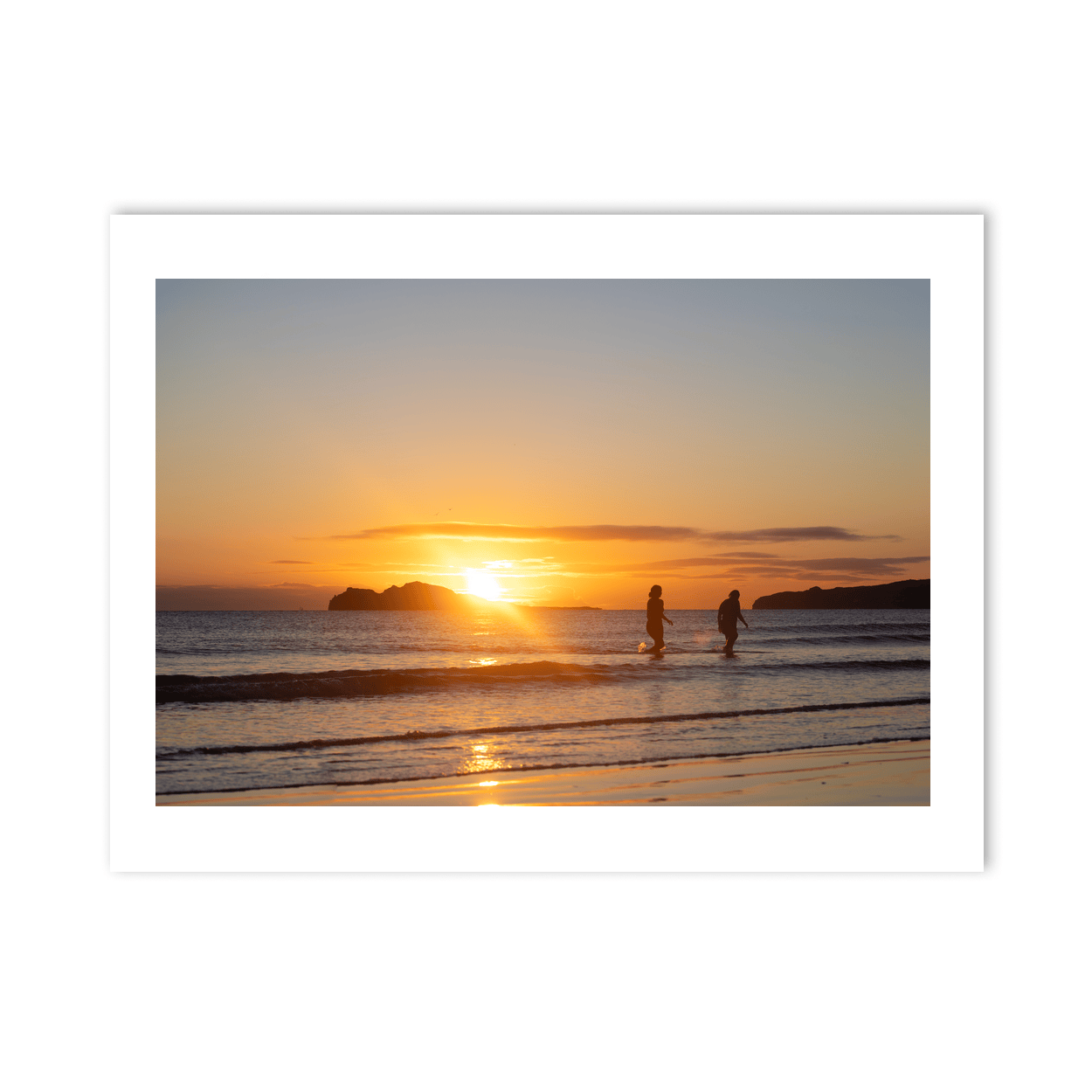 Nua Photography Print Portmarnock Swimmers at Sunset, Co. Dublin Portmarnock Swimmers at Sunset Print | Nua Photography
