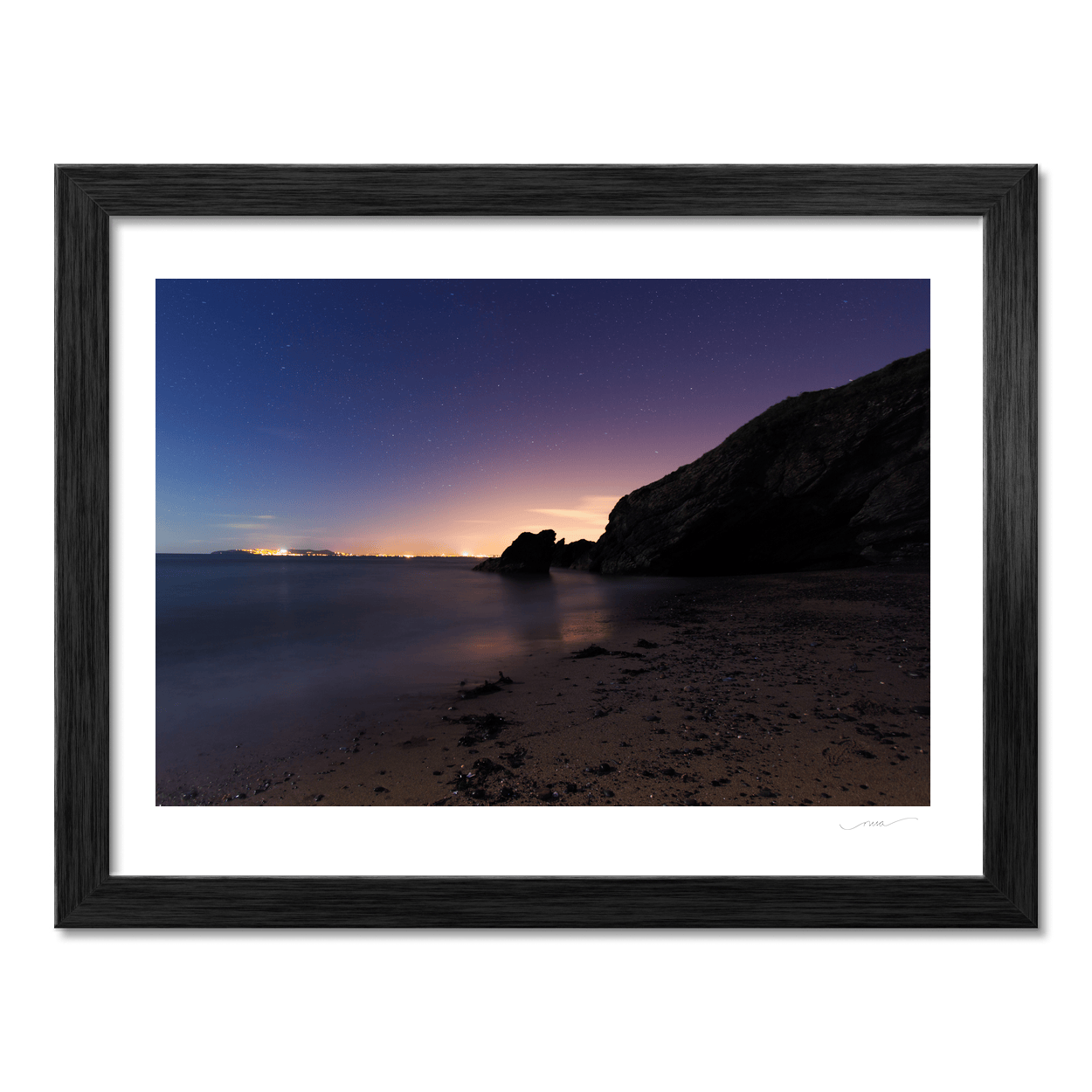 Nua Photography Print Portrane Beach Towards the City Lights Under a Starry Sky, Co. Dublin Portrane Beach City Lights Starry Night | Nua Photography