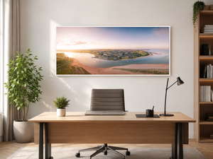 portrane-beach-rogerstown-estuary-aerial-sunset WF-Office