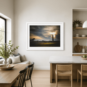 Nua Photography Print Portrane Round Tower Silhouette at Sunset, Co. Dublin Portrane Round Tower Sunset Silhouette | Nua Photography