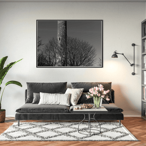 Nua Photography Print Portrane Round Tower in Black and White, Co. Dublin Portrane Round Tower Black and White Print | Nua Photography