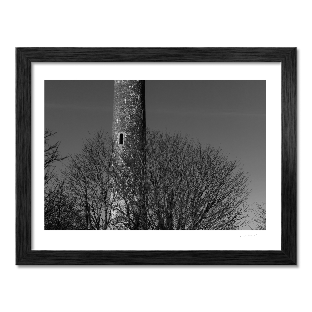 Nua Photography Print Portrane Round Tower in Black and White, Co. Dublin Portrane Round Tower Black and White Print | Nua Photography