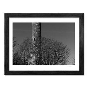 Nua Photography Print Portrane Round Tower in Black and White, Co. Dublin Portrane Round Tower Black and White Print | Nua Photography