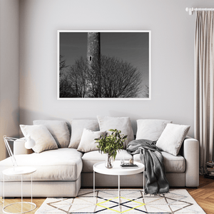 Nua Photography Print Portrane Round Tower in Black and White, Co. Dublin Portrane Round Tower Black and White Print | Nua Photography