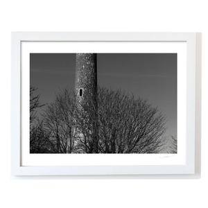 Nua Photography Print Portrane Round Tower in Black and White, Co. Dublin Portrane Round Tower Black and White Print | Nua Photography