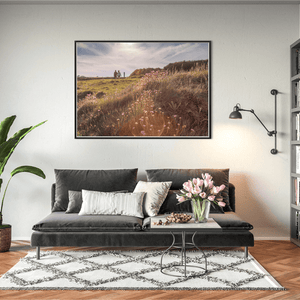 Nua Photography Print Portrane Sea Thrift Wildflowers at Golden Hour, Co. Dublin Portrane Wildflowers Golden Hour Print | Nua Photography
