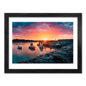 Nua Photography Print Red Sky Sunset at Rush Harbour, Co. Dublin Red Sky Sunset Rush Harbour Print | Nua Photography