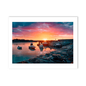 Nua Photography Print Red Sky Sunset at Rush Harbour, Co. Dublin Red Sky Sunset Rush Harbour Print | Nua Photography