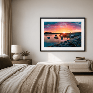 Nua Photography Print Red Sky Sunset at Rush Harbour, Co. Dublin Red Sky Sunset Rush Harbour Print | Nua Photography