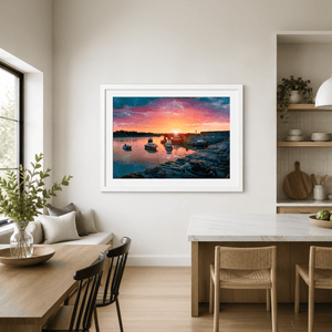 Nua Photography Print Red Sky Sunset at Rush Harbour, Co. Dublin Red Sky Sunset Rush Harbour Print | Nua Photography