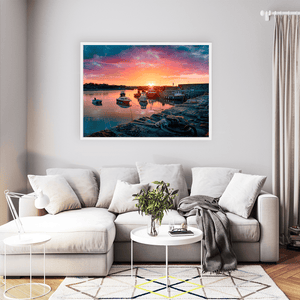 Nua Photography Print Red Sky Sunset at Rush Harbour, Co. Dublin Red Sky Sunset Rush Harbour Print | Nua Photography