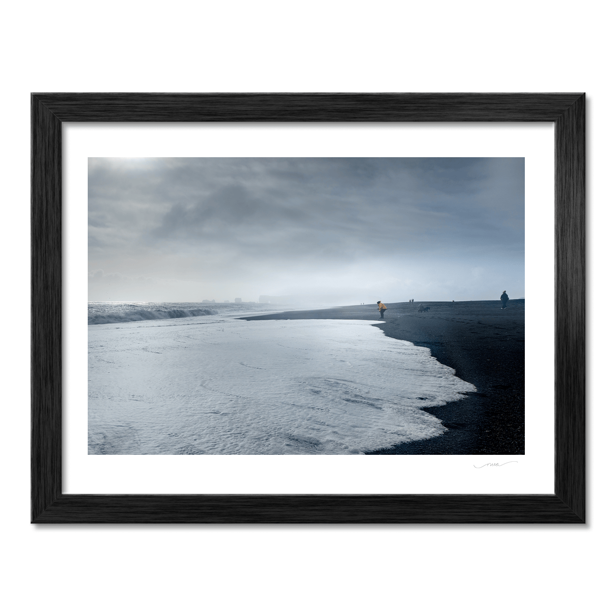 Nua Photography Print Reynisfjara Black Sand Beach with Crashing Waves, Iceland Reynisfjara Black Sand Beach Iceland Print | Nua Photography