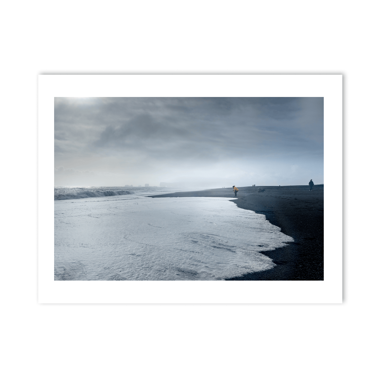 Nua Photography Print Reynisfjara Black Sand Beach with Crashing Waves, Iceland Reynisfjara Black Sand Beach Iceland Print | Nua Photography