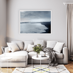 Nua Photography Print Reynisfjara Black Sand Beach with Crashing Waves, Iceland Reynisfjara Black Sand Beach Iceland Print | Nua Photography