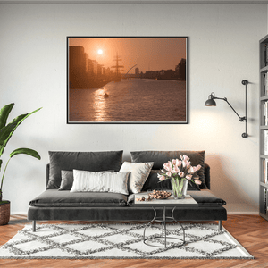 Nua Photography Print River Liffey Golden Sunrise with Samuel Beckett Bridge, Dublin City River Liffey Golden Sunrise Dublin City Print | Nua Photography