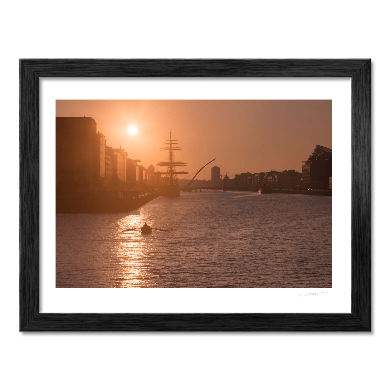 Nua Photography Print River Liffey Golden Sunrise with Samuel Beckett Bridge, Dublin City River Liffey Golden Sunrise Dublin City Print | Nua Photography