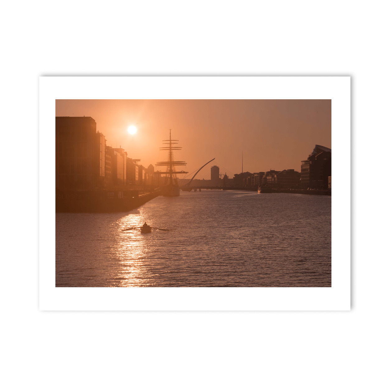 Nua Photography Print River Liffey Golden Sunrise with Samuel Beckett Bridge, Dublin City River Liffey Golden Sunrise Dublin City Print | Nua Photography