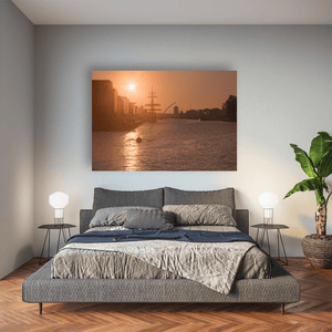 Nua Photography Print River Liffey Golden Sunrise with Samuel Beckett Bridge, Dublin City River Liffey Golden Sunrise Dublin City Print | Nua Photography
