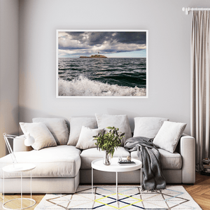 Nua Photography Print Rockabill Lighthouse Under Dramatic Skies from the Sea, Co. Dublin Rockabill Lighthouse from the Sea Print | Nua Photography