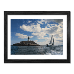 Nua Photography Print Rockabill Lighthouse with Sailboat Passing, Skerries Co. Dublin Rockabill Lighthouse Sailboat Print | Nua Photography