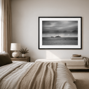 Nua Photography Print Rockabill Lighthouse on a Stormy Day Black and White, Co. Dublin Rockabill Lighthouse Stormy Day B&W Print | Nua Photography