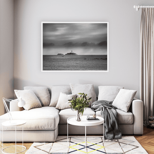 Nua Photography Print Rockabill Lighthouse on a Stormy Day Black and White, Co. Dublin Rockabill Lighthouse Stormy Day B&W Print | Nua Photography